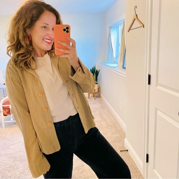 Xirena Green Brown Neutral Cotton Button Up Jacket XS